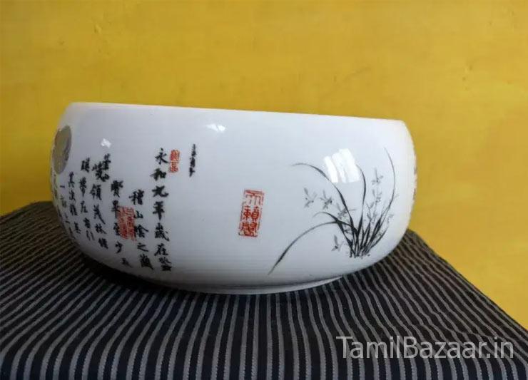 Rare Japanese Bonsai White Ceramic Pot