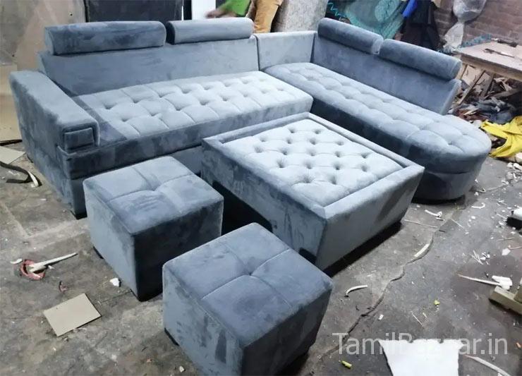 New L-Shaped Sofa with Table